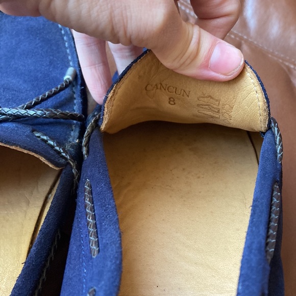 Cancun, Finsbury the smart shoes, blue suede, moccasins men’s size 8 slip ons - Picture 12 of 15